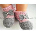 Handmade crocheting bebê meias, meias